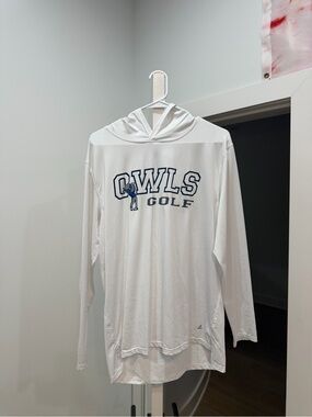 Men's White Hooded Long-Sleeve Performance Shirt